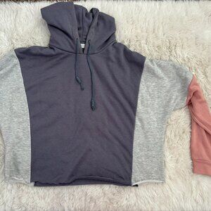 Gray and Pink Cropped Sweatshirt | Paper Crane | Large